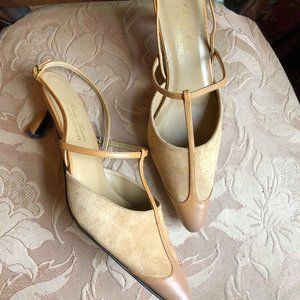 COPY - NEW! Tan Suede and Leather Heels